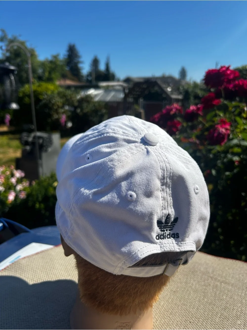 adidas Men’s White Trefoil Cap with Black Logo Size Adjustable One